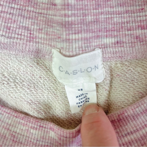 Caslon Nordstrom Pink Spacedye Tunic Sweatshirt Size XS Extra Small LIKE NEW - Picture 2 of 6